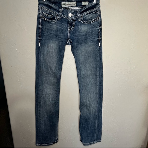 BKE Sabrina Low Rise Boot Cut Thick Stitch Denim Jeans - Picture 2 of 11